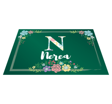 Set de table avec prénom design floral initial - TenStickers