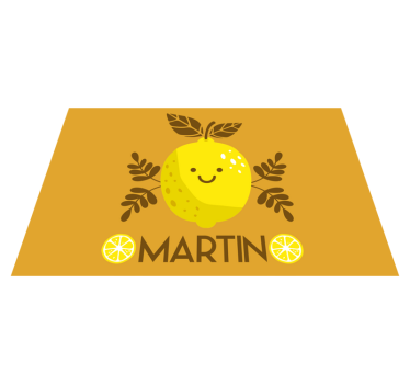 Set de table design avec nom personnalisable Citrons souriants - TenStickers