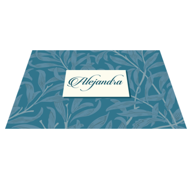 Set de table avec prénom design feuille élégant - TenStickers