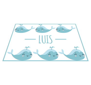 Set de table enfant motifs de baleine joyeuse - TenStickers