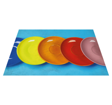 Set de table moderne assiettes circulaires colorées - TenStickers