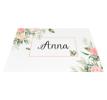 Set de table avec prénom motifs floraux personnalisables - TenStickers