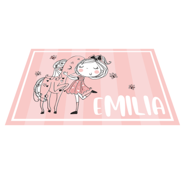 Set de table enfant fille charmante cheval - TenStickers
