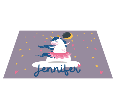 Set de table préom design Licorne ballerine sur nuage - TenStickers