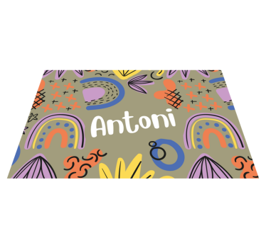 Set de table avec prénom design coloré - TenStickers