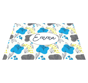 Set de table avec prénom arrangement de fleurs personnalisé - TenStickers