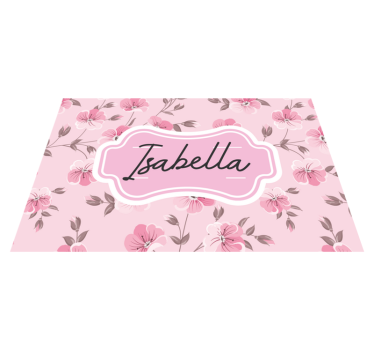 Set de table design avec nom Fleurs vintage roses - TenStickers