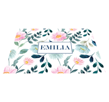 Set de table avec prénom floral personnalisé - TenStickers