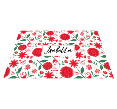 Set de table avec prénom art floral personnalisé - TenStickers