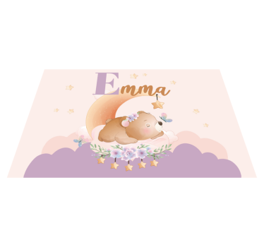Set de table enfant ours endormi avec étoiles - TenStickers