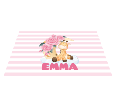 Set de table enfant giraffe avec roses - TenStickers
