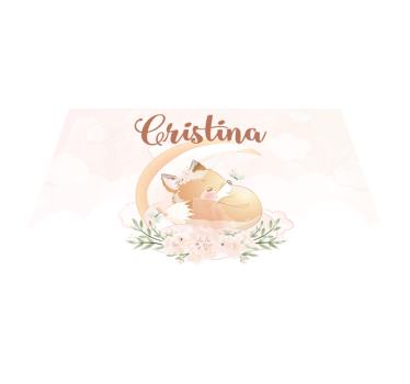Set de table avec prénom illustration de renard mignon - TenStickers