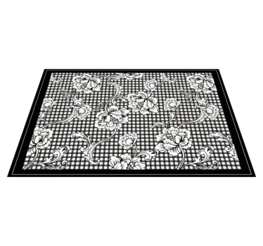 Set de table élégant motif floral noir - TenStickers