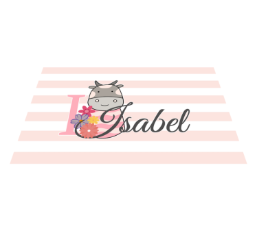 Set de table avec prénom vache personnalisée - TenStickers