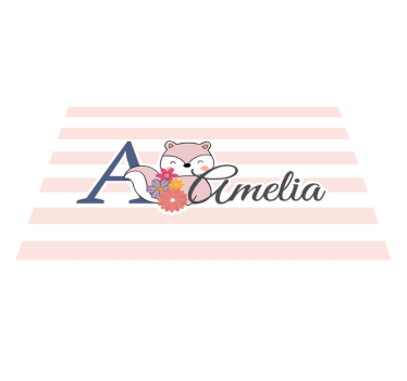 Set de table enfant renard mignon avec fleurs - TenStickers