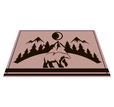 Set de table avec prénom scène silhouette d'ours - TenStickers