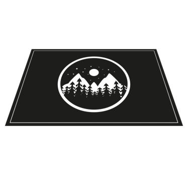Set de table moderne paysage de montagne cercle - TenStickers