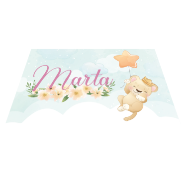 Set de table enfant lion mignon tenant un ballon - TenStickers
