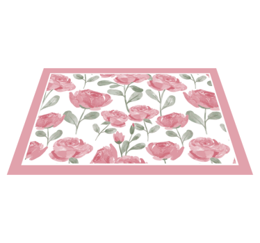 Set de table design tres elegant sticker rose vintage naturel - TenStickers