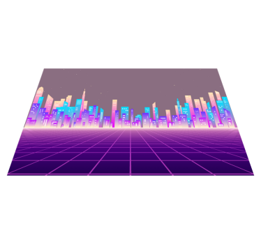 Set de table moderne scène de paysage urbain futuriste - TenStickers
