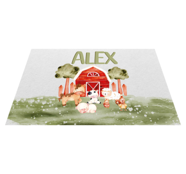Set de table maison ferme et nom personnalisé - TenStickers