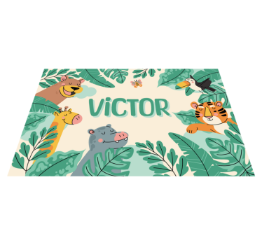 Set de table nom animaux de la jungle - TenStickers
