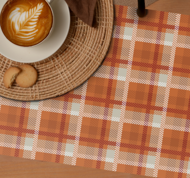 Set de table élégant motif à carreaux orange - TenStickers
