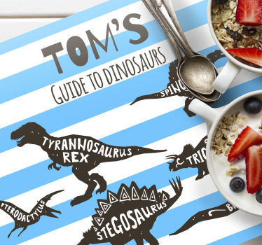 Set de table design avec nom Dinosaures avec des noms - TenStickers