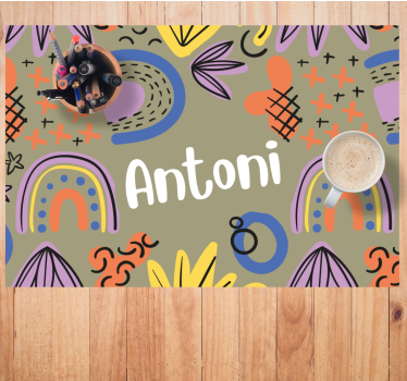 Set de table avec prénom design coloré - TenStickers