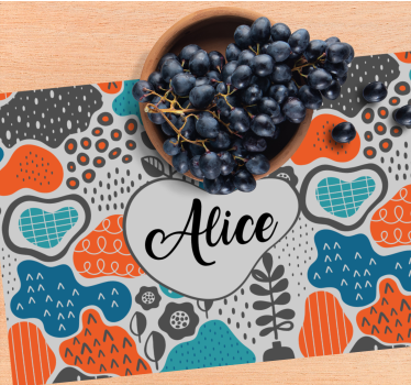 Set de table avec prénom design ludique - TenStickers