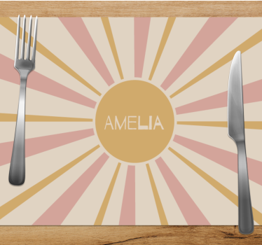Set de table avec prénom Éclat de soleil - TenStickers