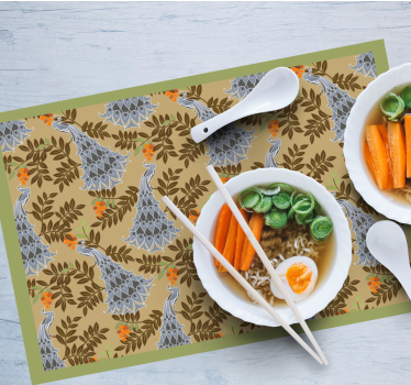 Set de table avec prénom motif floral - TenStickers