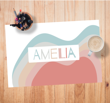 Set de table avec prénom personnalisation colorée - TenStickers