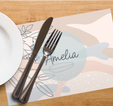 Set de table avec prénom style élégant personnalisé - TenStickers