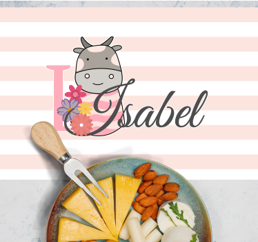 Set de table avec prénom vache personnalisée - TenStickers