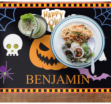 Set de table Halloween motif pour enfants avec prénom - TenStickers