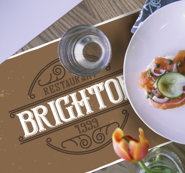 Set de table citation logo restaurant brighton - TenStickers