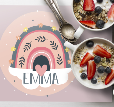 Set de table enfants arc-en-ciel personnalisable - TenStickers