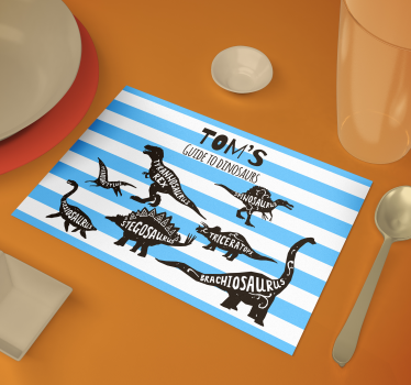 Set de table design avec nom Dinosaures avec des noms - TenStickers