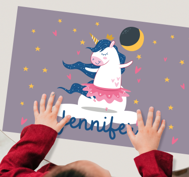 Set de table préom design Licorne ballerine sur nuage - TenStickers
