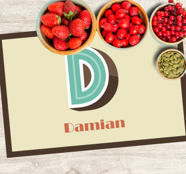 Set de table design avec nom personnalisable Lettre 3D - TenStickers