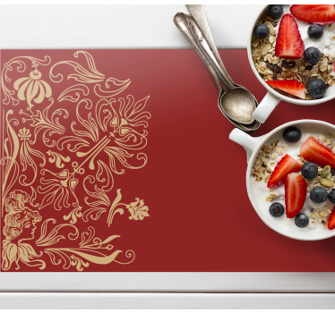 Set de table élégant avec accents floraux raffinés - TenStickers