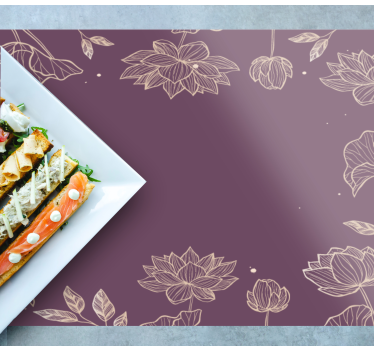 Set de table élégant motif lotus floral - TenStickers