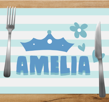 Set de table enfant couronne et nom - TenStickers