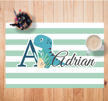Set de table enfant design initial dinosaure - TenStickers