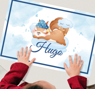 Set de table enfant ecureuil sur un nuage - TenStickers
