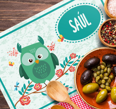 Set de table enfant Hibou personnalisable - TenStickers