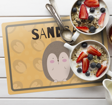 Set de table enfant illustration de hérisson adorable - TenStickers