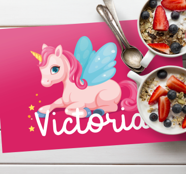 Set de table enfant illustration de licorne fantaisie - TenStickers