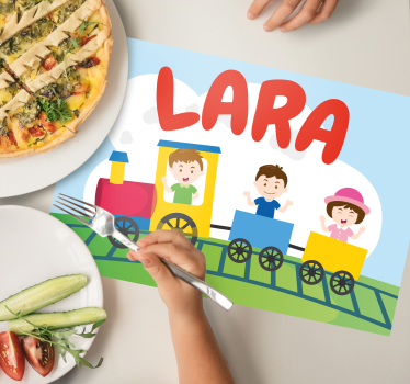 Set de table enfant illustration train pour enfants - TenStickers